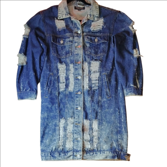 Thrill Blue Gradient Jean Jacket - Picture 4 of 4